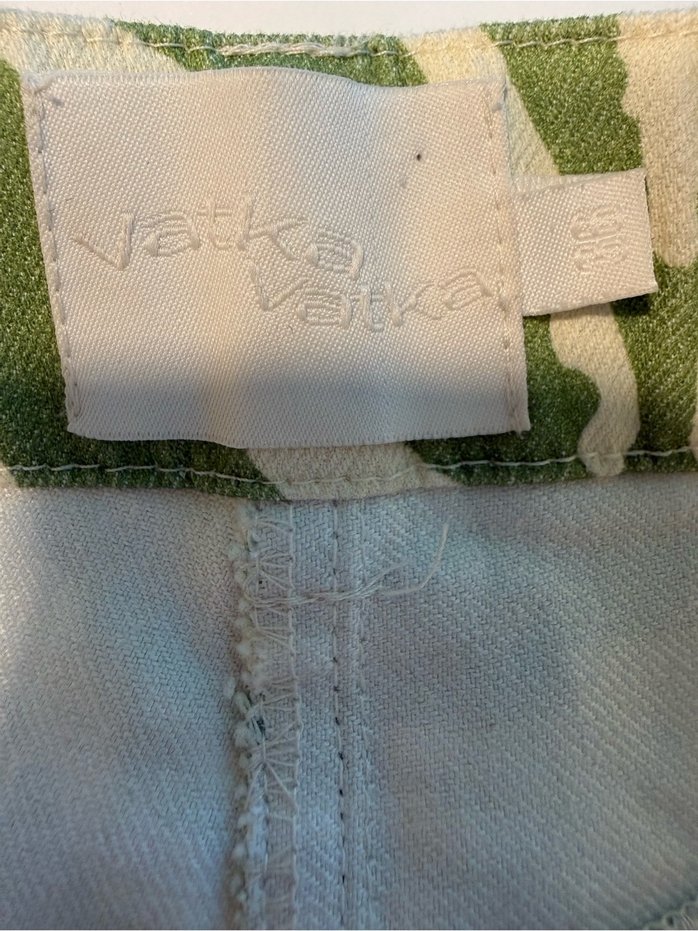 Vatka Lokum Green Swirl High Rise Straight Leg Pants US 4 Kendall Jenner - Picture 3 of 10
